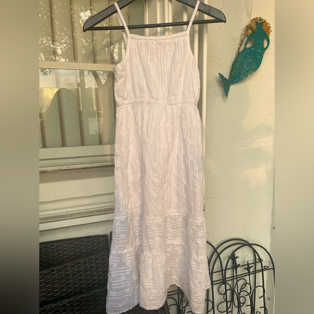 White cottage core dress